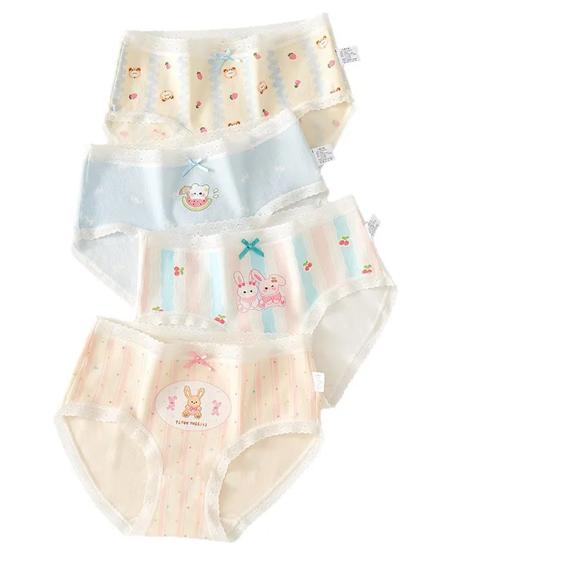 4 Pack Girls Underwear Cotton A-Class for 3-15 Years No Wedgie Summer Comfort
