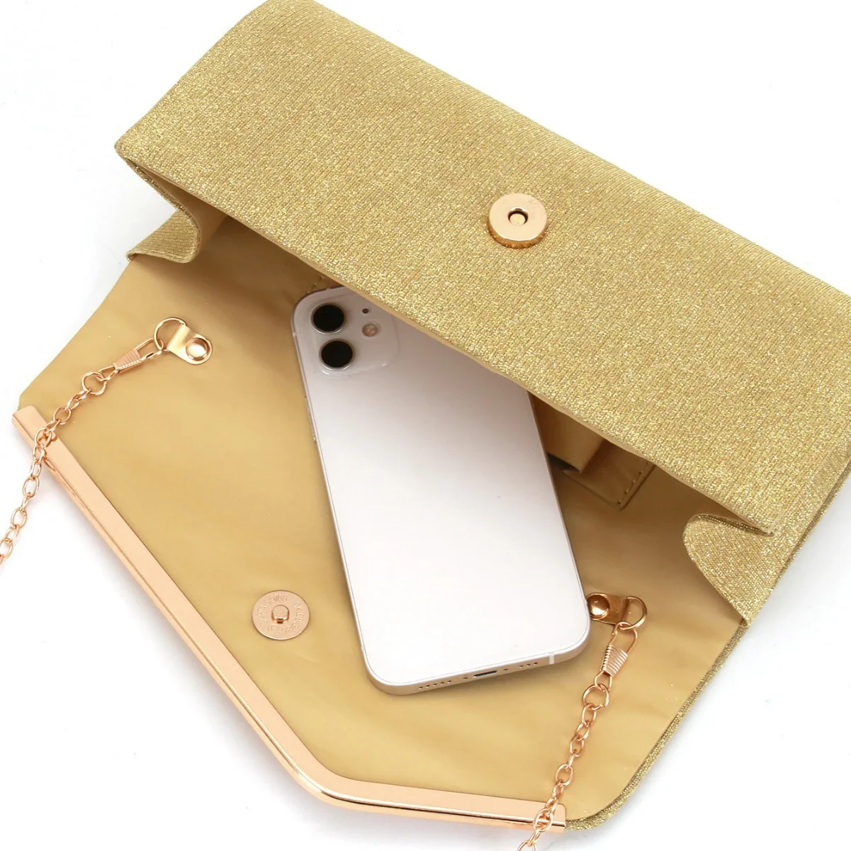 Fashionable Clutch Bag, New Versatile Makeup Bag for Women's Weddings, Round-bottomed Metal Flip Top Dinner Bag
