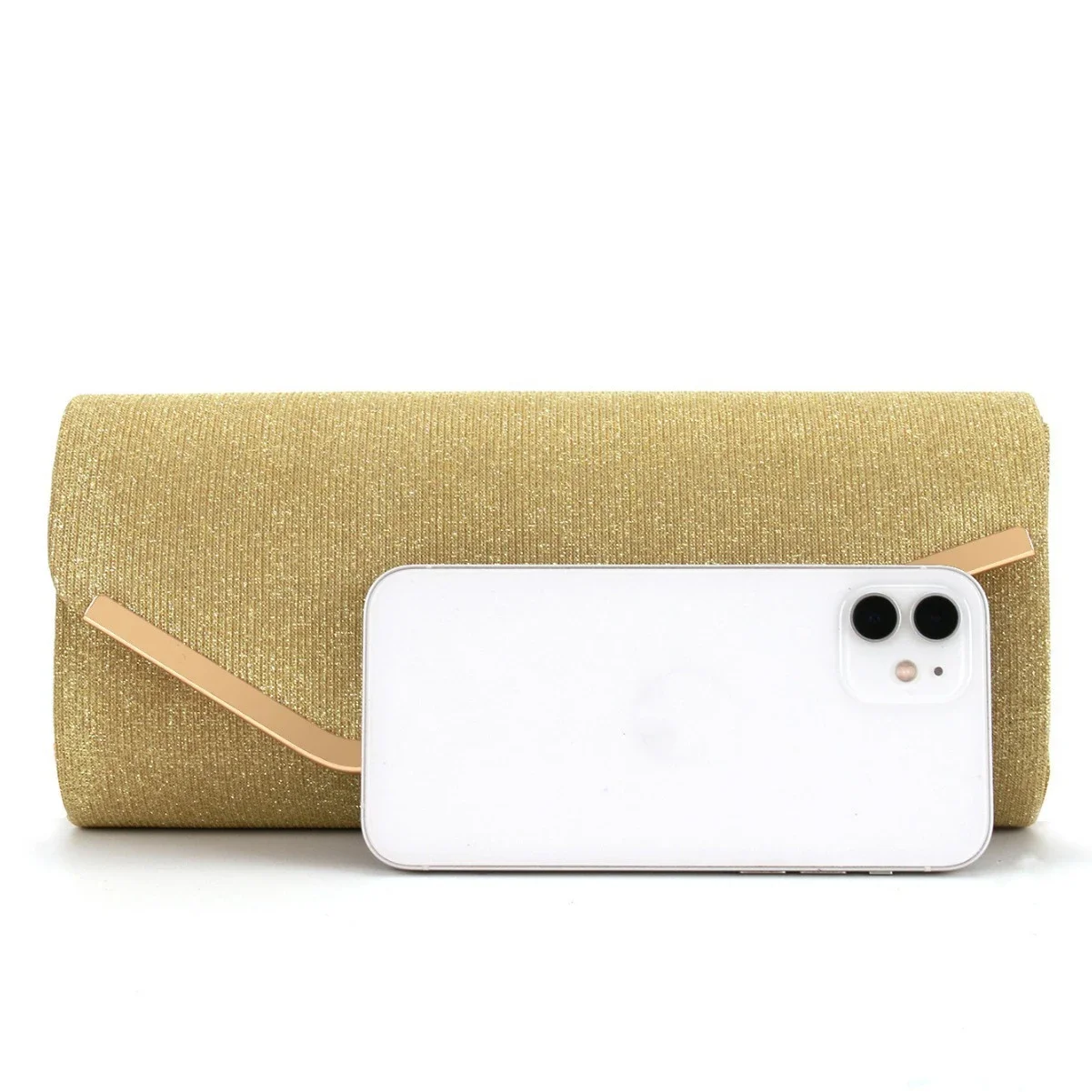 Fashionable Clutch Bag, New Versatile Makeup Bag for Women's Weddings, Round-bottomed Metal Flip Top Dinner Bag