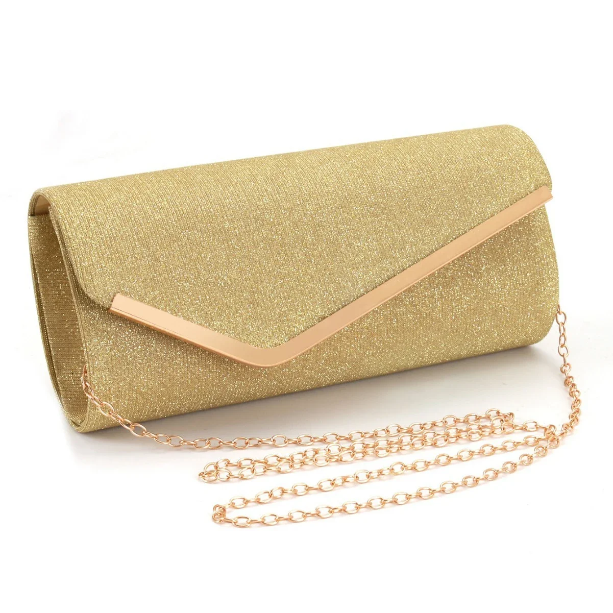 Fashionable Clutch Bag, New Versatile Makeup Bag for Women's Weddings, Round-bottomed Metal Flip Top Dinner Bag
