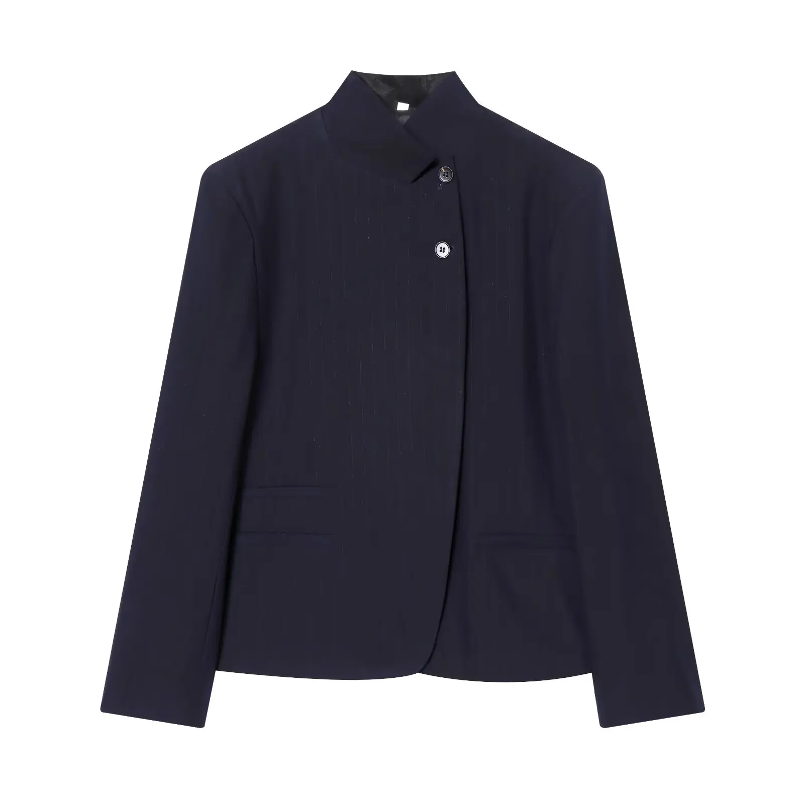 KONDALA Women Commute Pinstripe Blazer High-Neck Button Stripe Hacking Blazer 2026 Spring Summer Trends High Street Lady Blazer