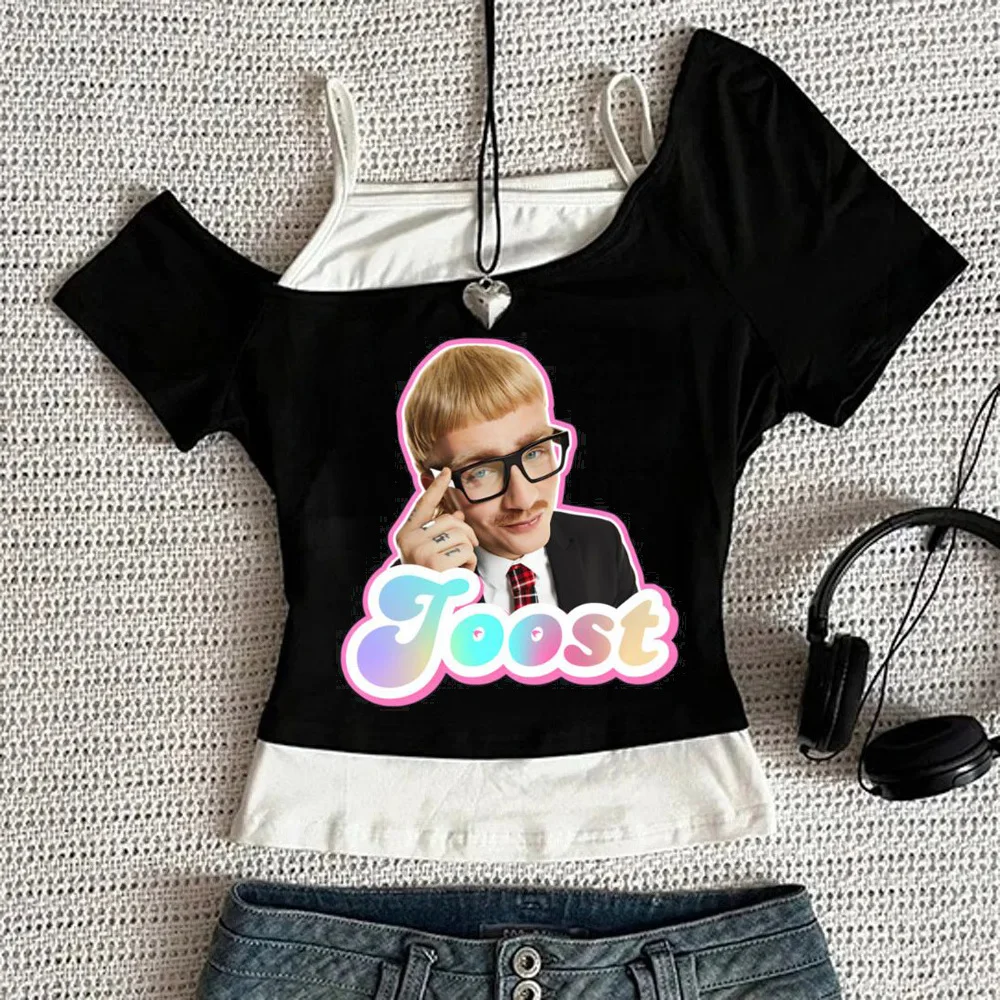 Joost Klein cropped top teen graphic korean fashion gothic kawaii top tees baddie cheap clearance sales
