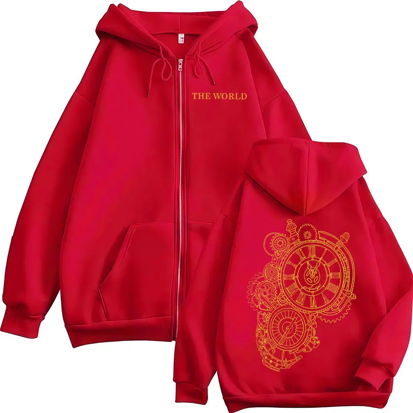 Anime Jojo Bizarre Adventure Dio Brando The World Zipper Hoodies Men Zip Up Hooded Sweatshirts Fashion Jackets Coats Streetwear