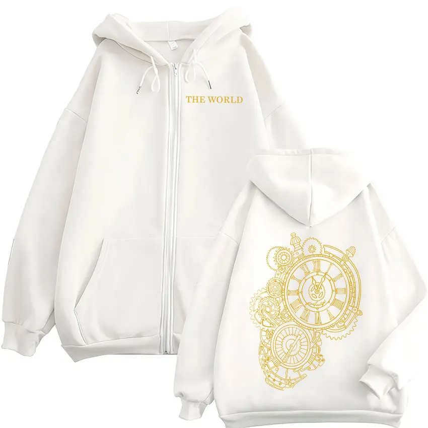 Anime Jojo Bizarre Adventure Dio Brando The World Zipper Hoodies Men Zip Up Hooded Sweatshirts Fashion Jackets Coats Streetwear