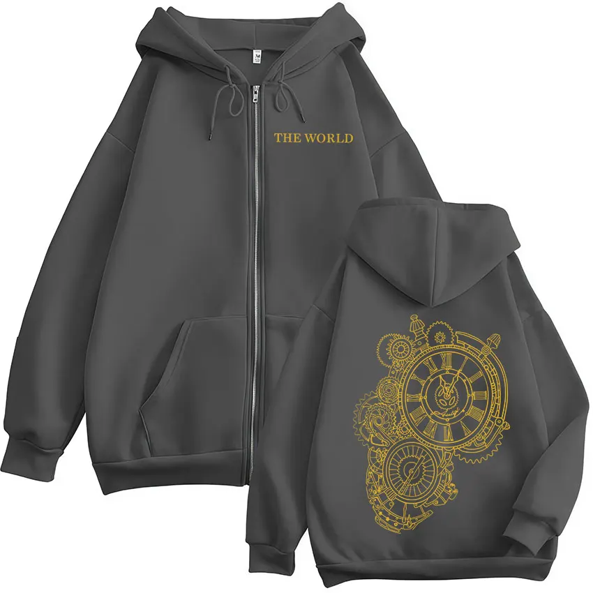 Anime Jojo Bizarre Adventure Dio Brando The World Zipper Hoodies Men Zip Up Hooded Sweatshirts Fashion Jackets Coats Streetwear