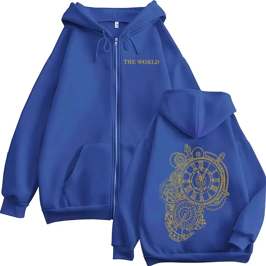 Anime Jojo Bizarre Adventure Dio Brando The World Zipper Hoodies Men Zip Up Hooded Sweatshirts Fashion Jackets Coats Streetwear