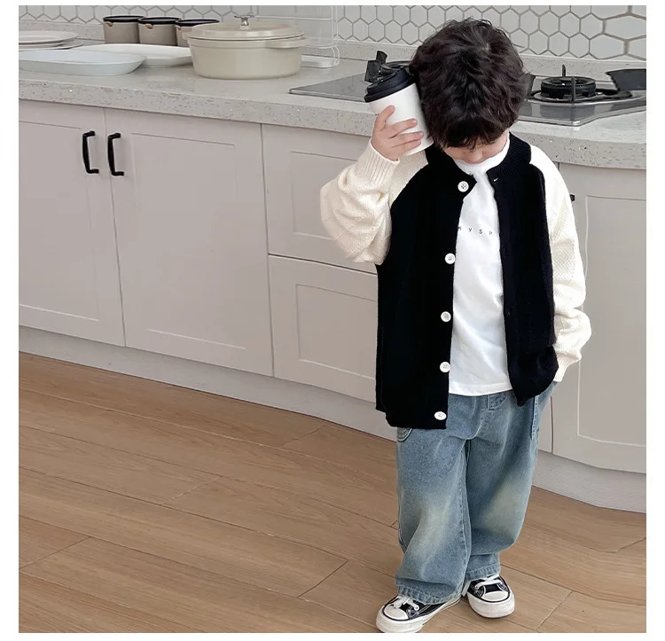 Spring Autumn Boys Denim Trousers Children's Casual Soft Kids Pants Fashion Handsome Side Pocket Loose Child Boy Jeans 1-6Years