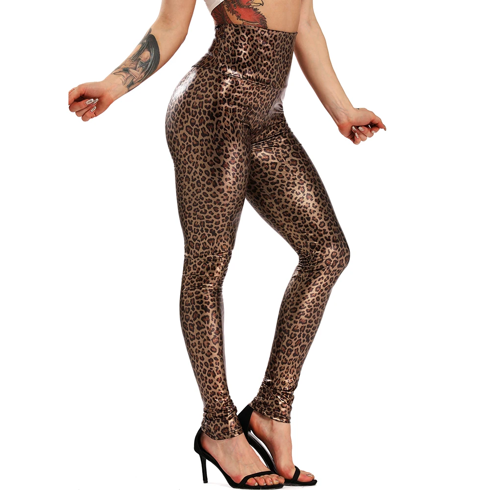 Women Leopard Leggings Mid Waisted Leggings for Women - No See Through Tummy Control Cycling Workout Yoga Pants