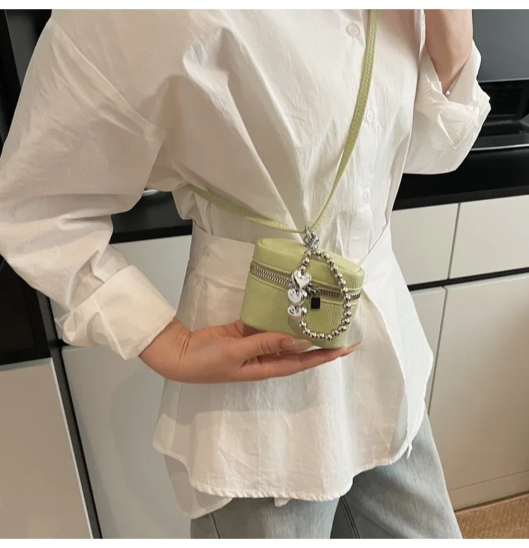 2026 NEW Ins Fashion Luxury Cute Love Fashion Joker Candy-colored Shoulder Portable Red Headphone Case Wrist Strap Mini Bag