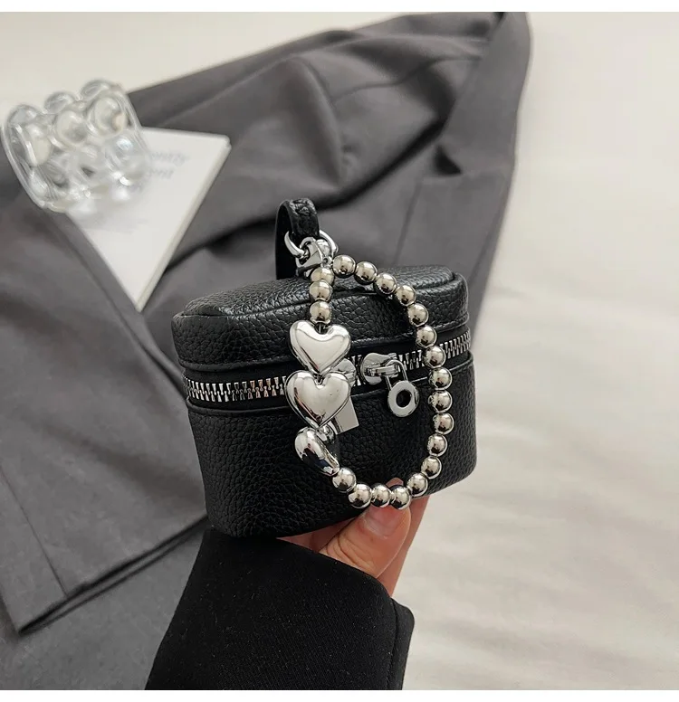 2026 NEW Ins Fashion Luxury Cute Love Fashion Joker Candy-colored Shoulder Portable Red Headphone Case Wrist Strap Mini Bag
