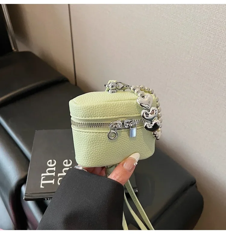 2026 NEW Ins Fashion Luxury Cute Love Fashion Joker Candy-colored Shoulder Portable Red Headphone Case Wrist Strap Mini Bag