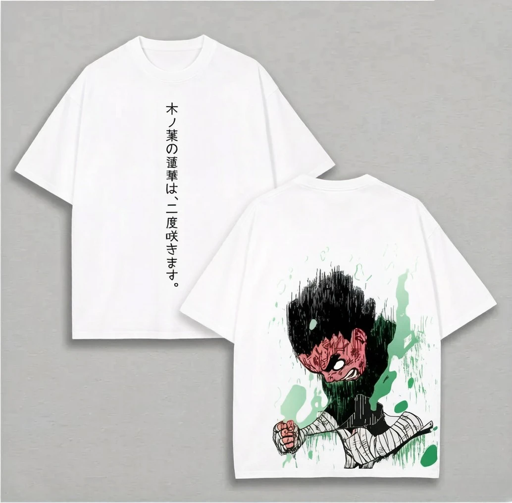 Rock Lee T Shirt Eight Gates Naruto Vintage Acid Wash Streetwear  Retro Anime Graphic Men Tees Cotton Clothing Top