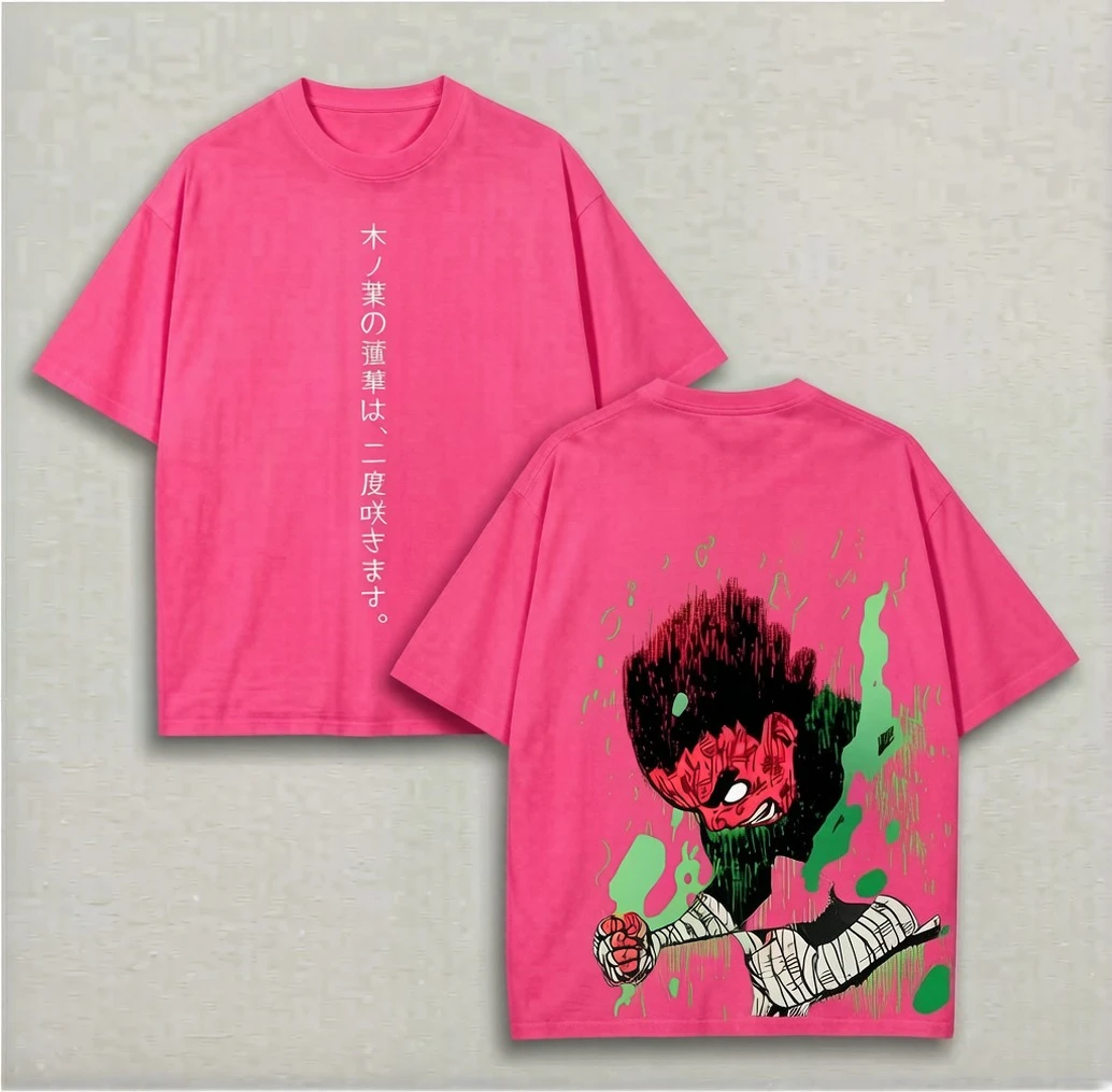 Rock Lee T Shirt Eight Gates Naruto Vintage Acid Wash Streetwear  Retro Anime Graphic Men Tees Cotton Clothing Top