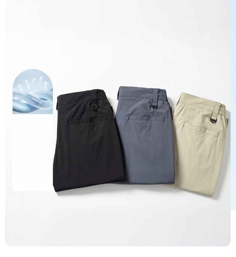 Thin Fashionable Straight Men's Casual Pants Loose Casual Business Stretch Pants Comfortable Breathable Male Brand Pants