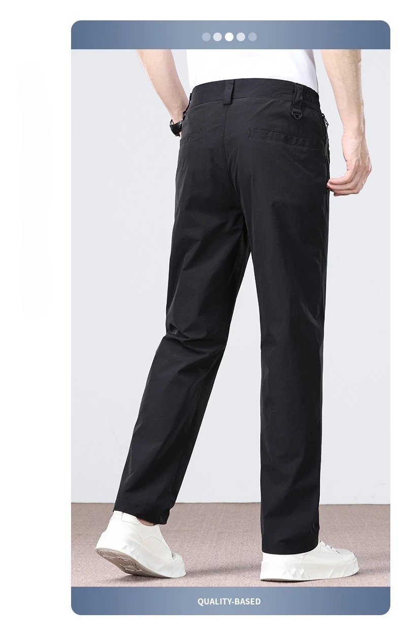 Thin Fashionable Straight Men's Casual Pants Loose Casual Business Stretch Pants Comfortable Breathable Male Brand Pants