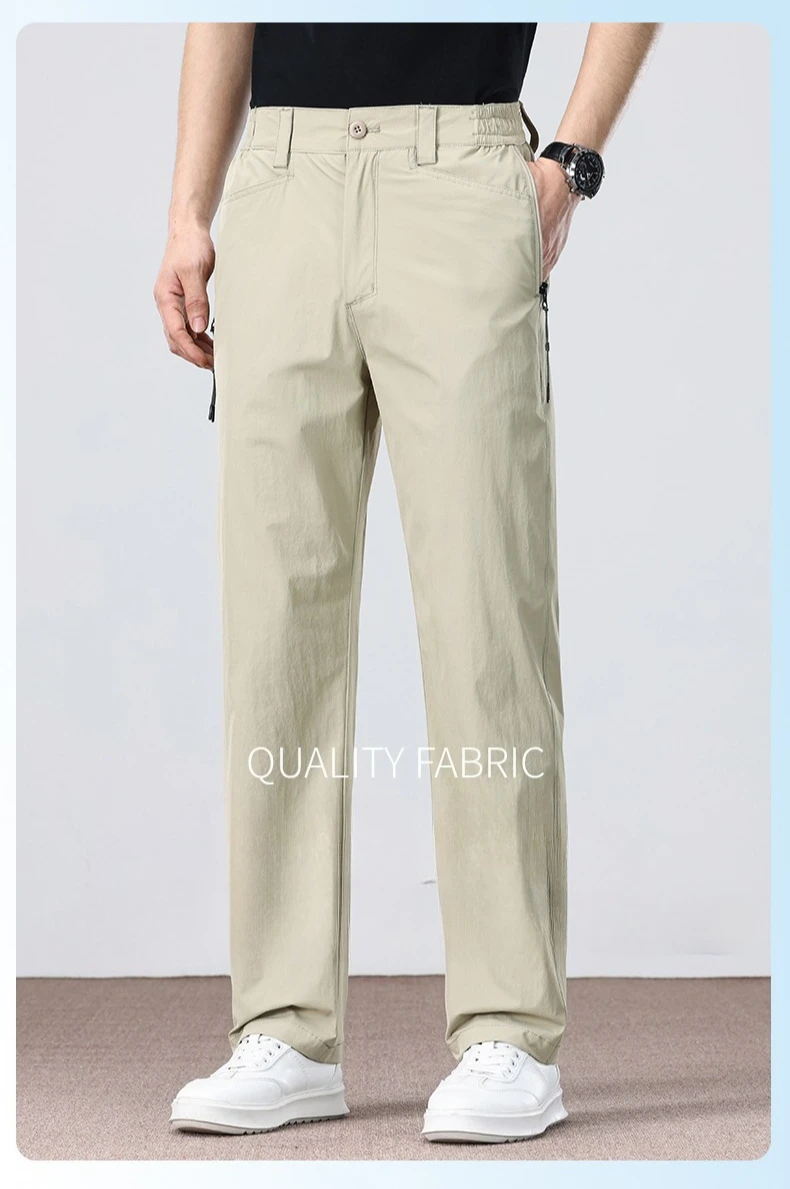 Thin Fashionable Straight Men's Casual Pants Loose Casual Business Stretch Pants Comfortable Breathable Male Brand Pants