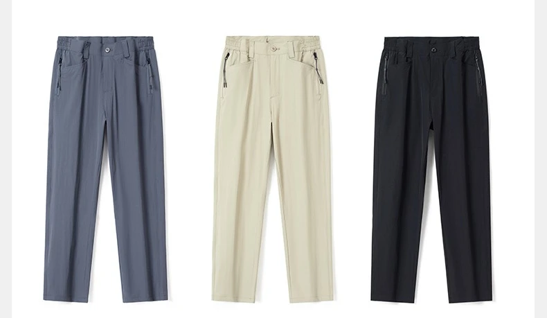 Thin Fashionable Straight Men's Casual Pants Loose Casual Business Stretch Pants Comfortable Breathable Male Brand Pants