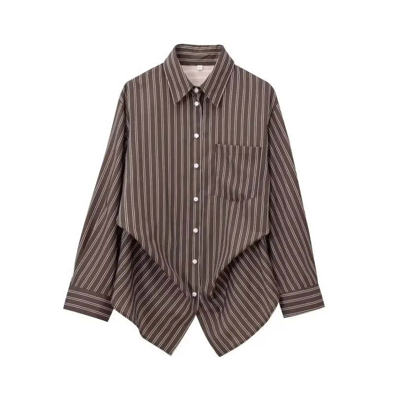 2026 Women's New Spring Striped Lapel Button Down Shirt, Casual and Versatile for Daily Outings, Effortless Style