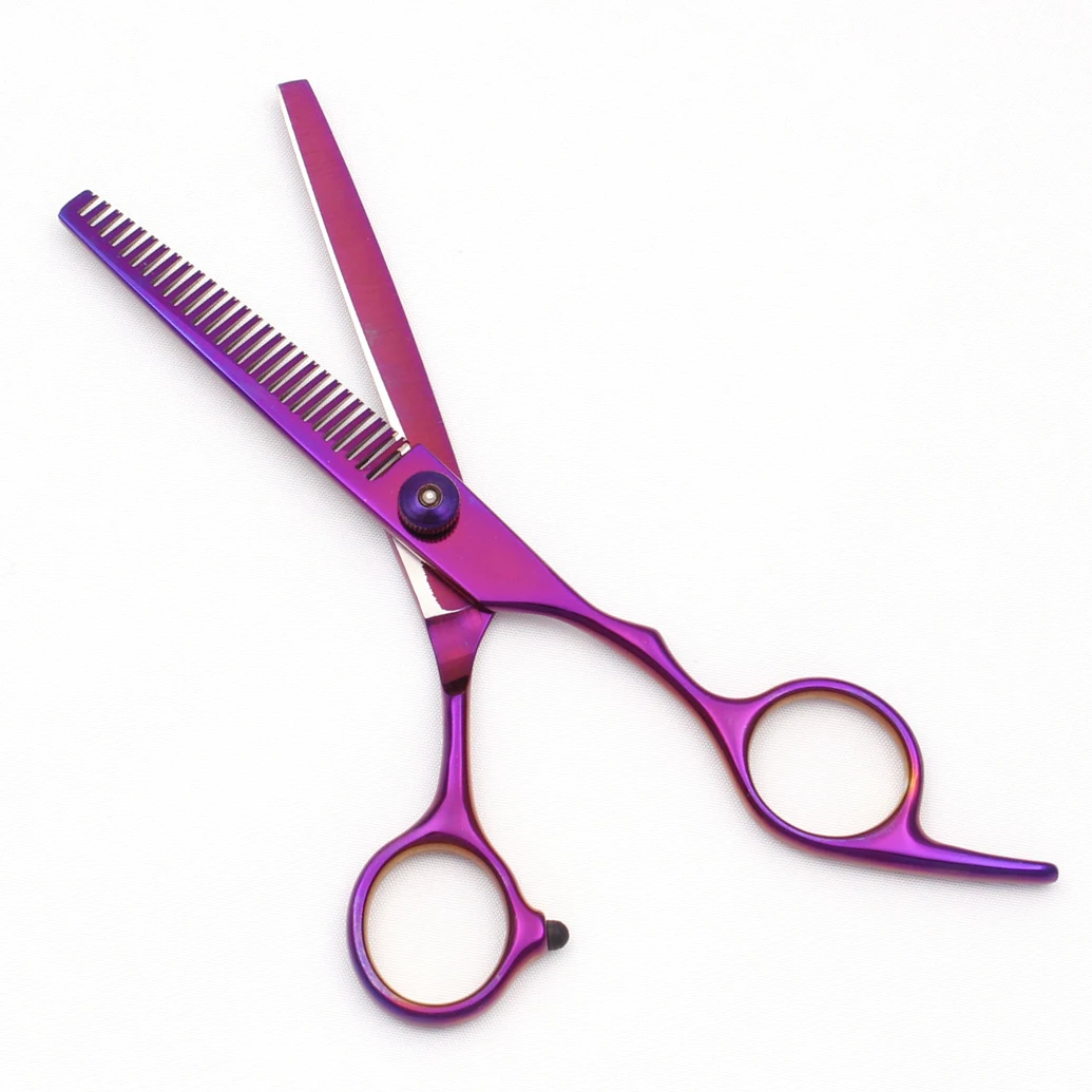 Hair Scissors Set 6'' Japan Stainless Colorful Hairdressing Scissors Black Haircut Set Thinning Scissors Comb Barber Shop C1001