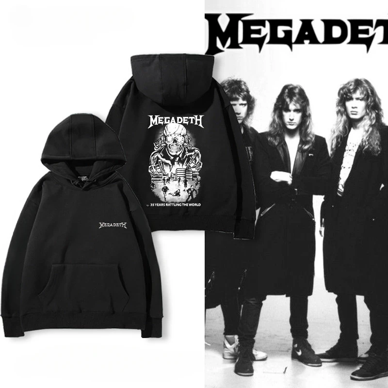Hot 2026 MEGADETH TRIVIUM Rock Band Hoodie Men Fall/winter Heavy Metal Loose High Street Top