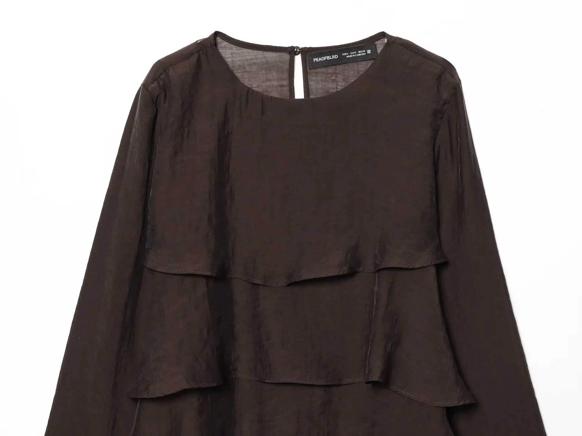 Women Casual Chic Blouse O-Neck Tierred Long Sleeve Loose Shirts Vintage Style Tops New Fashion Summer Elegant Lady Outfit