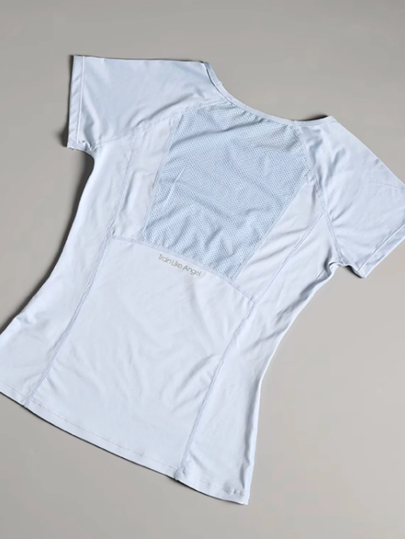 Mesh panel short-sleeve T-shirt women's Korean-style summer trendy small batch black top