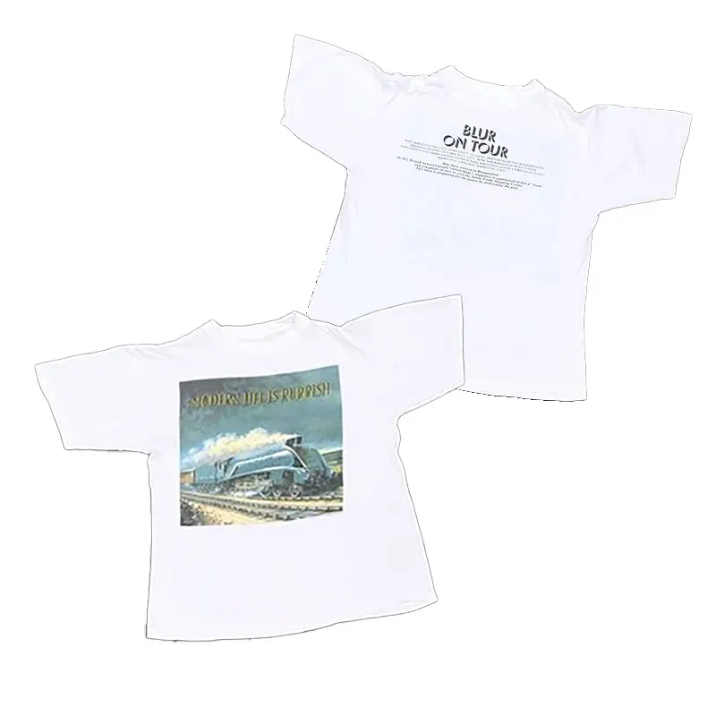 2026 BLUR Band British Rock Punk Casual T-Shirt Men's and Women's Luxury Band Brand Top White