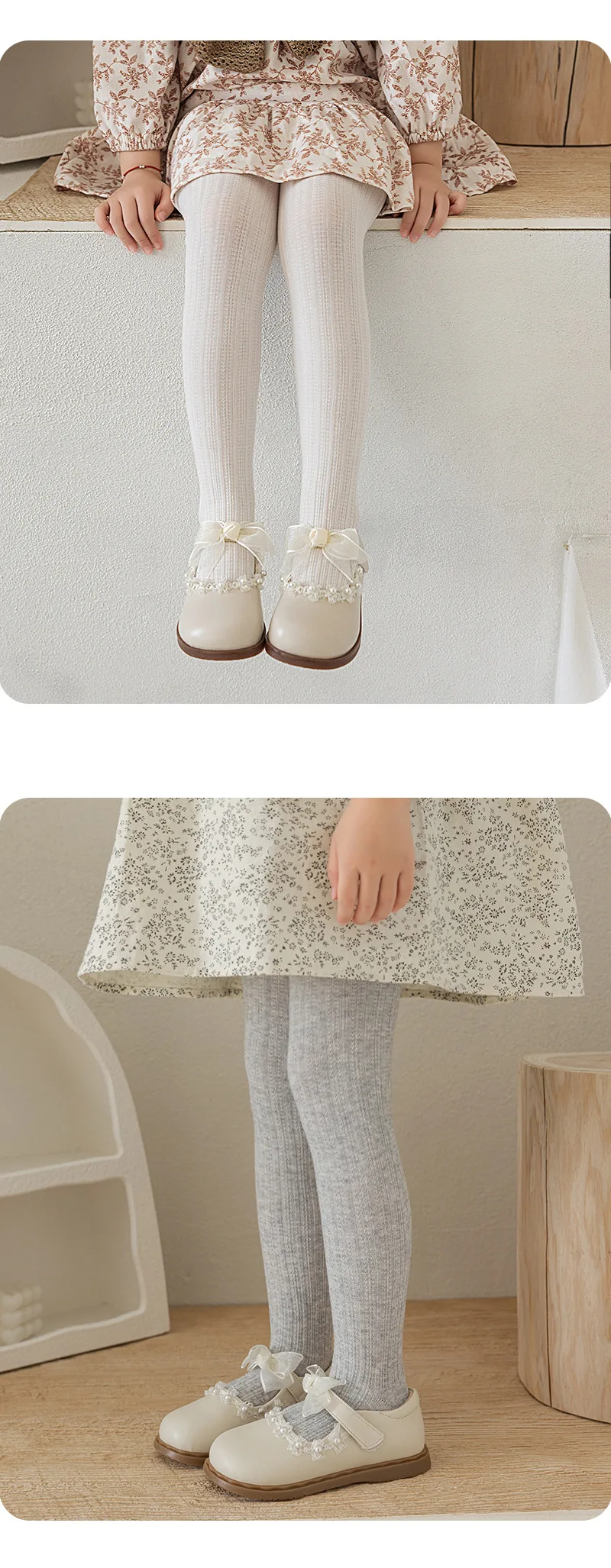 Toddler Girls Tights Soft Breathable Knit Cotton Ribbed Pantyhose for Kids Children Daily Wear Girls Stockings