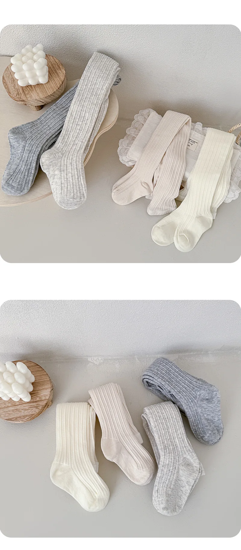 Toddler Girls Tights Soft Breathable Knit Cotton Ribbed Pantyhose for Kids Children Daily Wear Girls Stockings