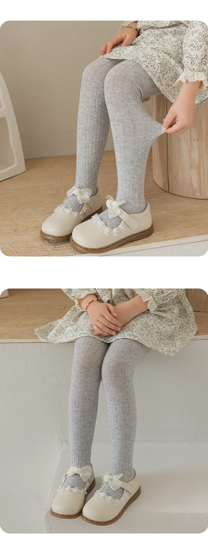 Toddler Girls Tights Soft Breathable Knit Cotton Ribbed Pantyhose for Kids Children Daily Wear Girls Stockings