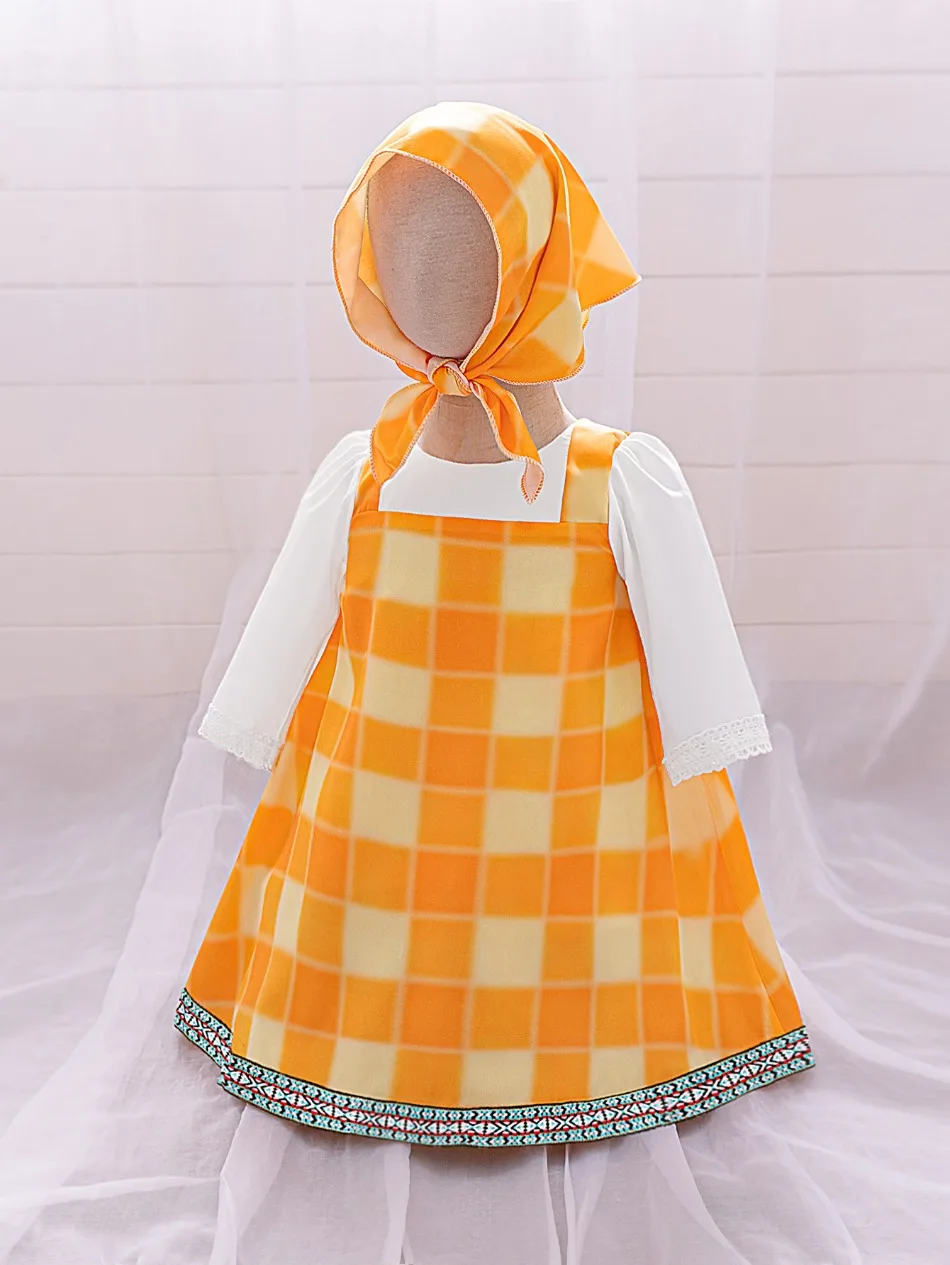 Toddler Cartoon Halloween Masha Cosplay Costume Outfit for Girls Pink Dresses Tshirt Head Scarf Cosplay Cartoon Skirt Set ASQ03