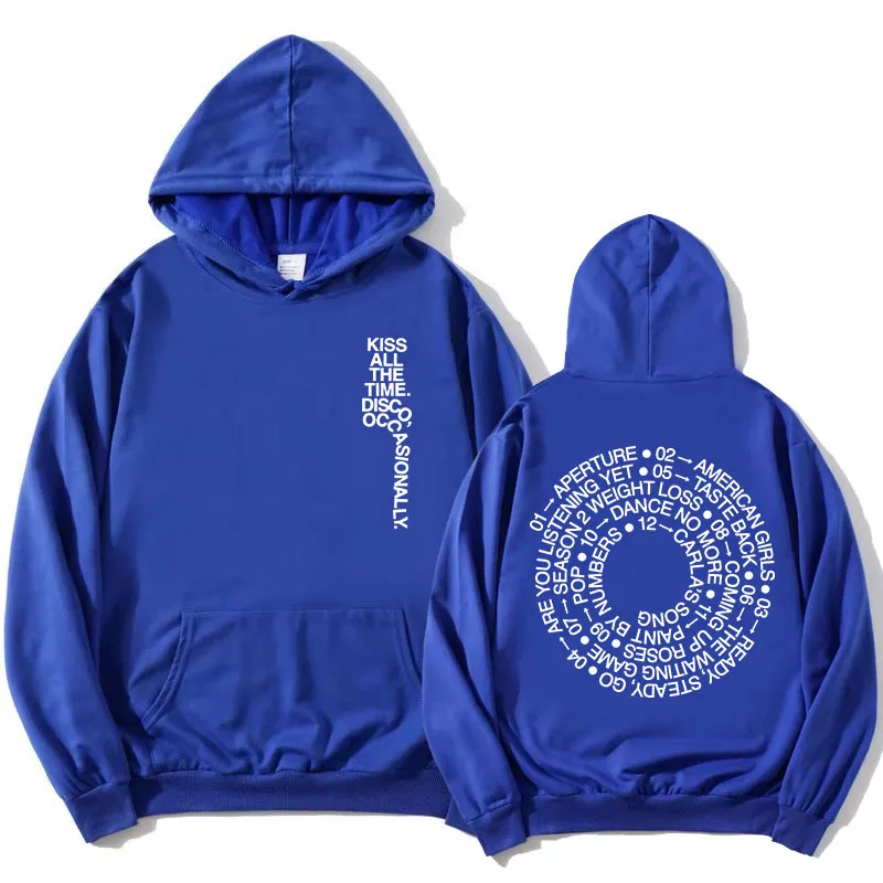 HarryStyles KISS ALL THE TIME. DISCO, OCCASIONALLY. Hoodies Album Design Graphic Print Sweatshirts Women Clothing Fleece Hoodie