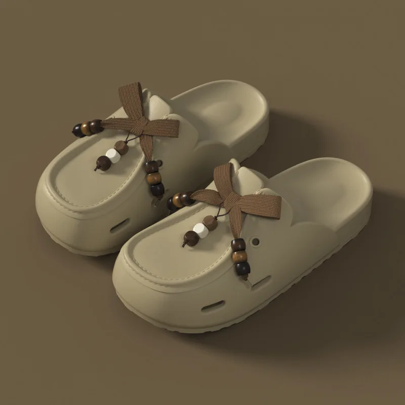 Mules Platform Women's Slippers House Closed-Toe Clogs Summer Luxury Designer Woman Shoes Bow Casual Indoor Outdoor Slides Soft