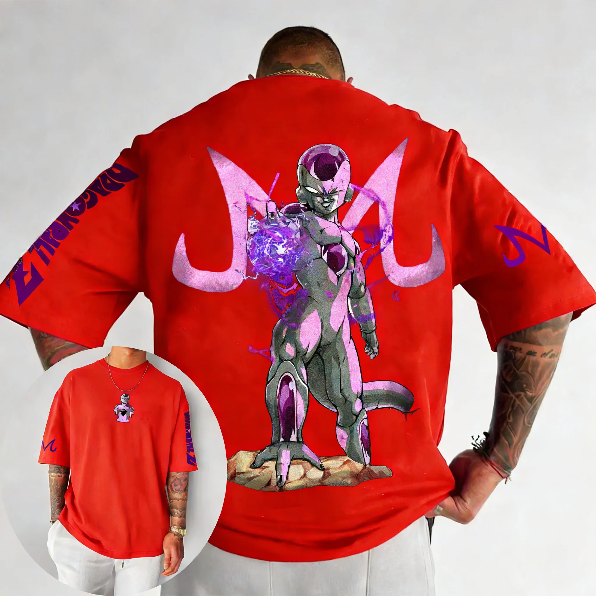 New Dragon Ball Anime Cotton T-shirt 2026 Summer New Frieza Co Branded Printed Men's Harajuku Casual Parent Child Top