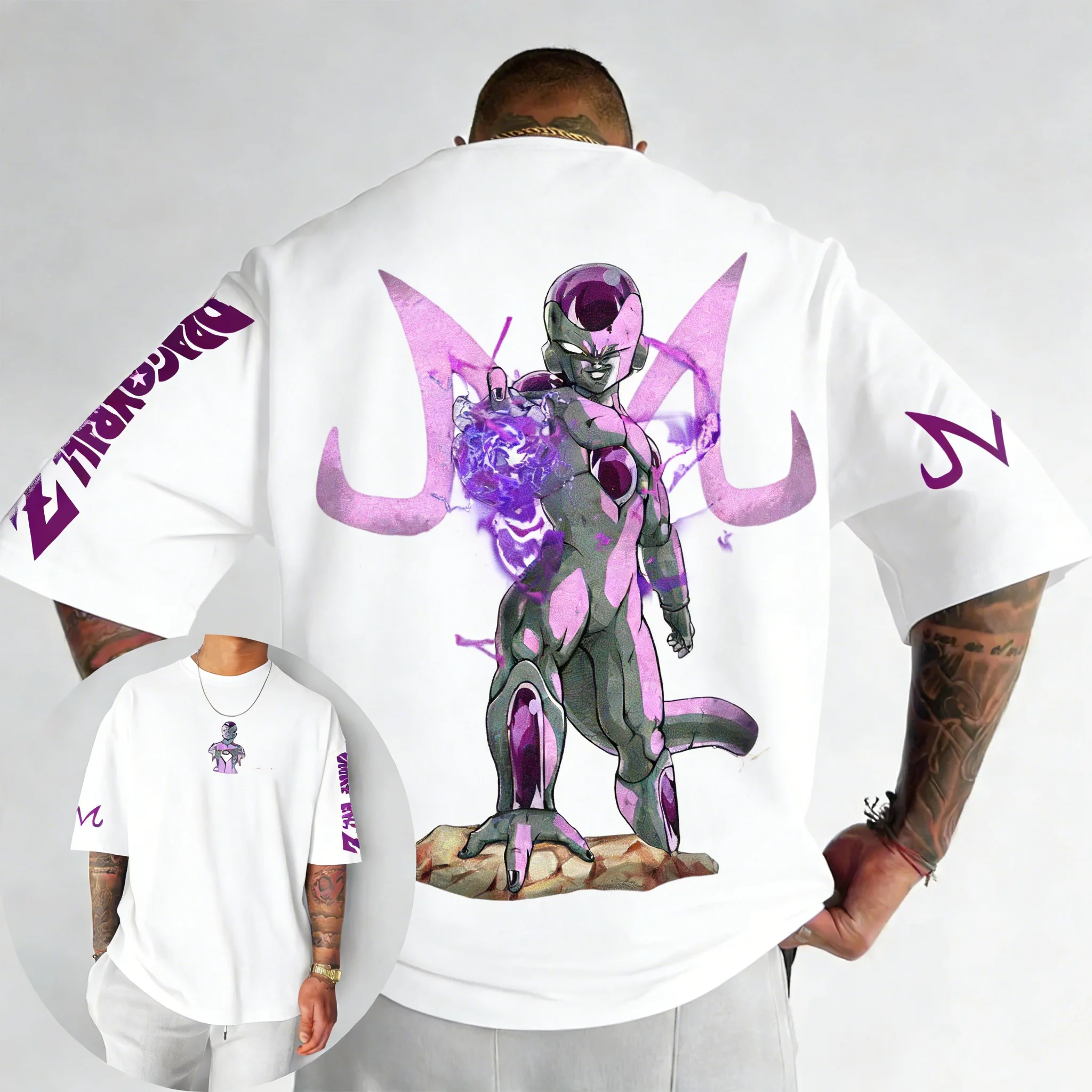 New Dragon Ball Anime Cotton T-shirt 2026 Summer New Frieza Co Branded Printed Men's Harajuku Casual Parent Child Top