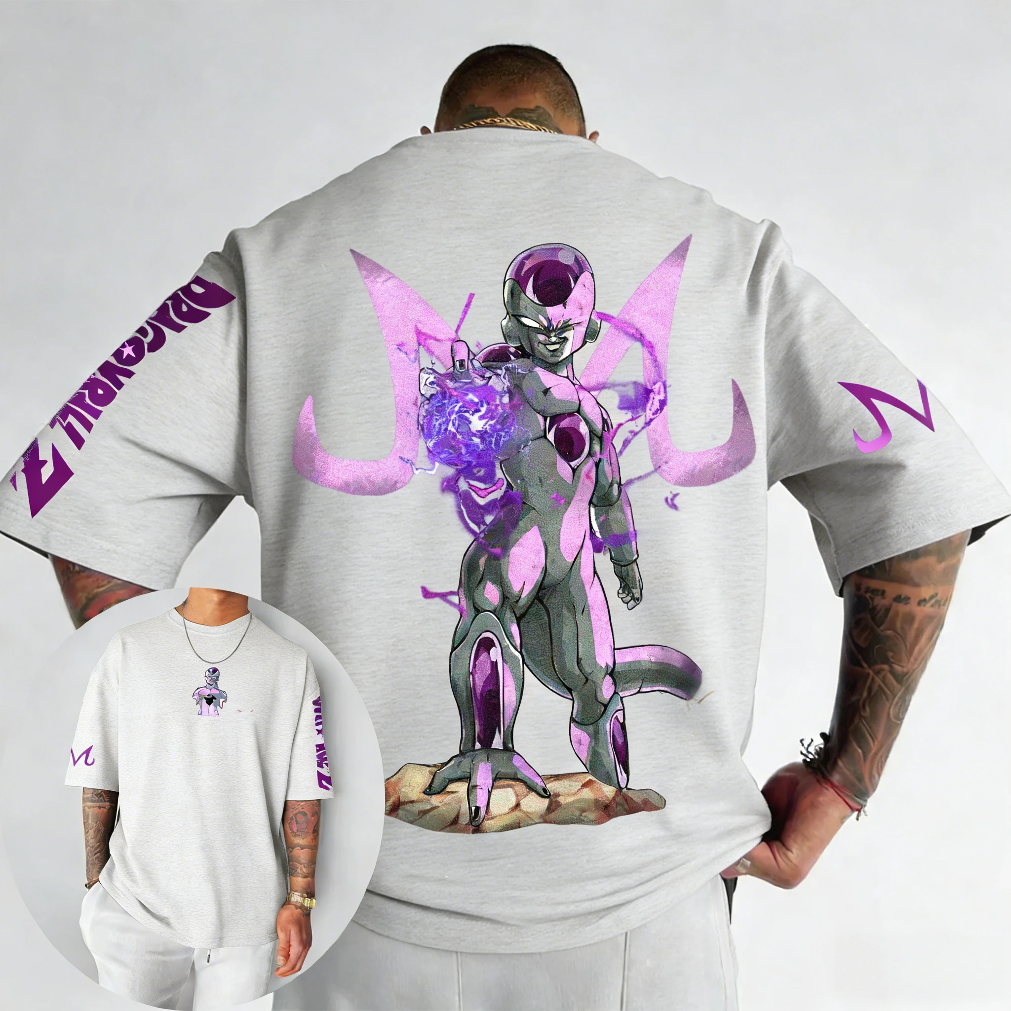 New Dragon Ball Anime Cotton T-shirt 2026 Summer New Frieza Co Branded Printed Men's Harajuku Casual Parent Child Top