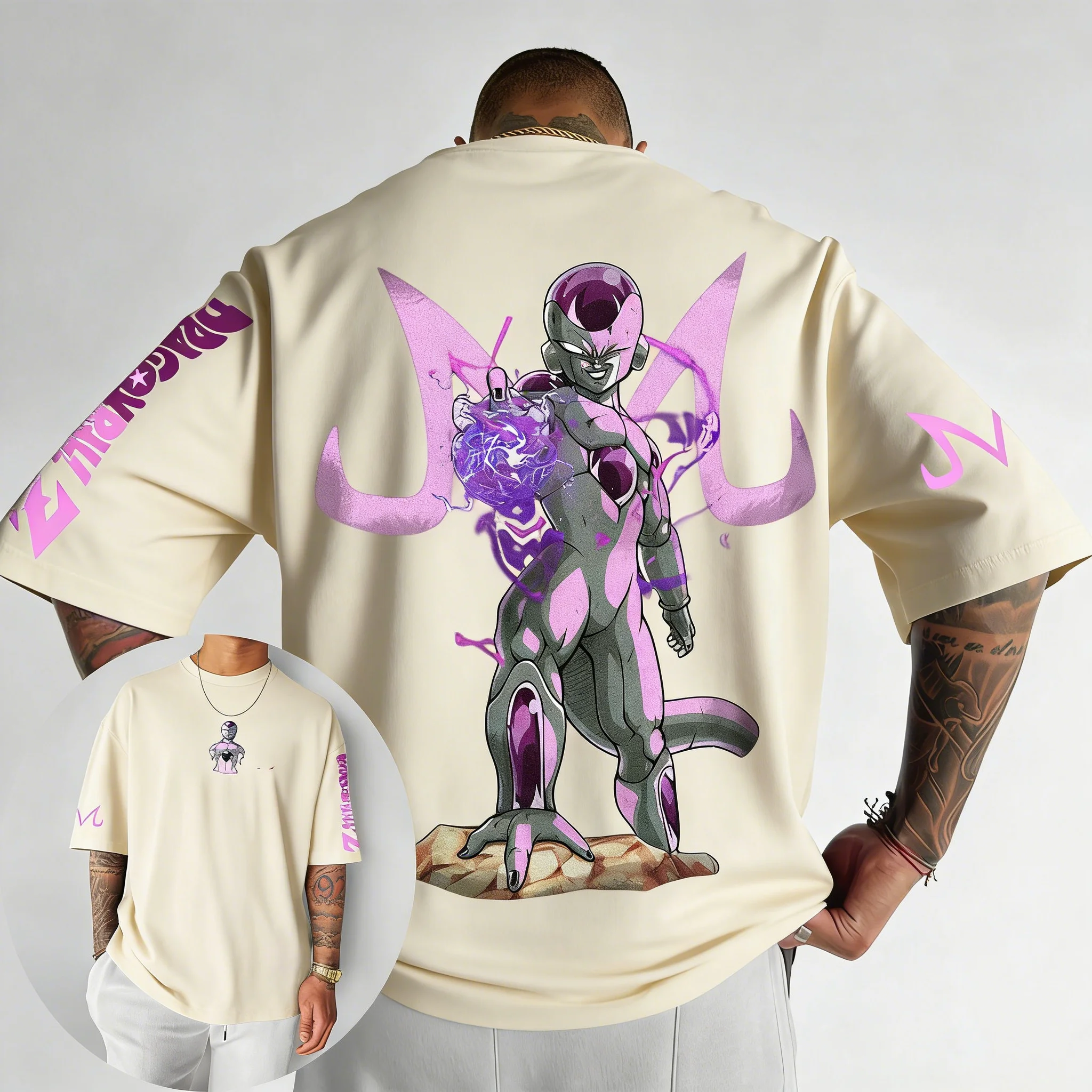 New Dragon Ball Anime Cotton T-shirt 2026 Summer New Frieza Co Branded Printed Men's Harajuku Casual Parent Child Top