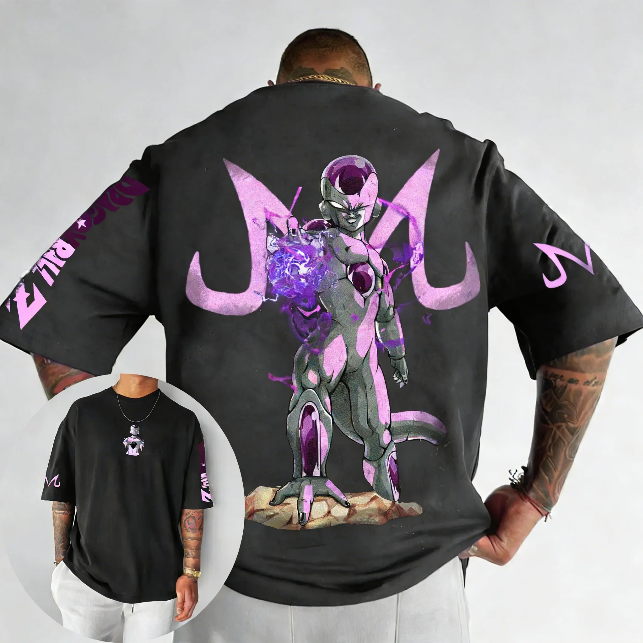 New Dragon Ball Anime Cotton T-shirt 2026 Summer New Frieza Co Branded Printed Men's Harajuku Casual Parent Child Top