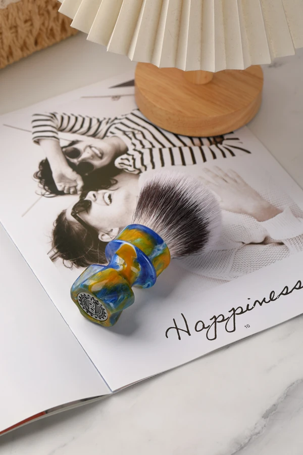 2026 YAQI Wet Shaving Brush Starry Night New 28MM Synthetic Hair Mens Shaving Brush