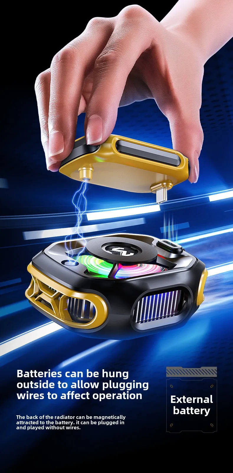 MEMO CX12 Mobile Phone PUBG Game Cooler Magnetic Semiconductor Ice Cooling Fan Radiator with Digital Display for IPhone Android
