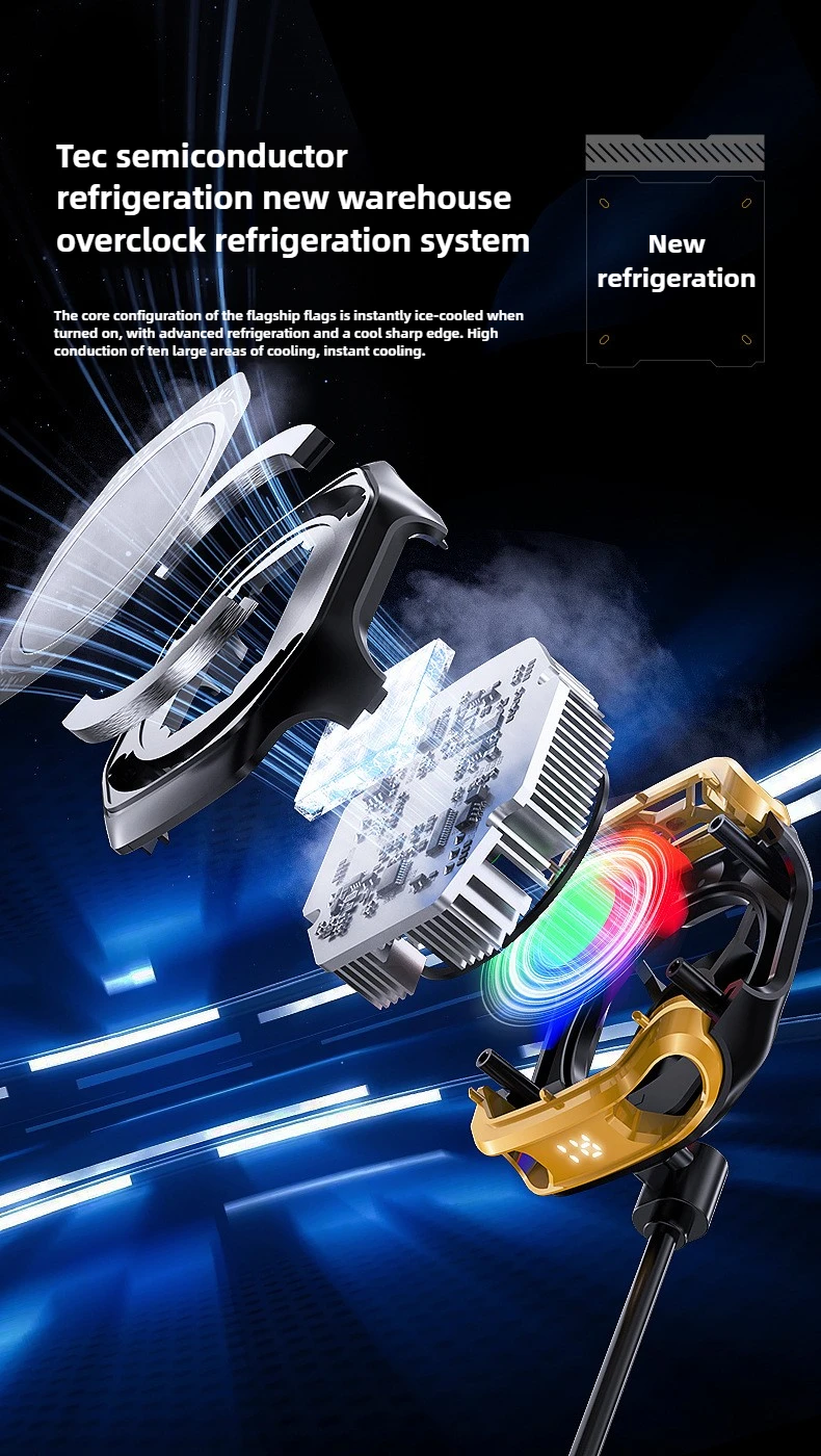MEMO CX12 Mobile Phone PUBG Game Cooler Magnetic Semiconductor Ice Cooling Fan Radiator with Digital Display for IPhone Android