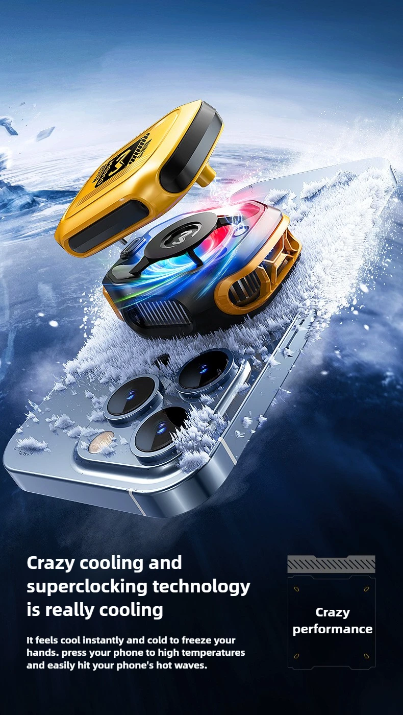 MEMO CX12 Mobile Phone PUBG Game Cooler Magnetic Semiconductor Ice Cooling Fan Radiator with Digital Display for IPhone Android