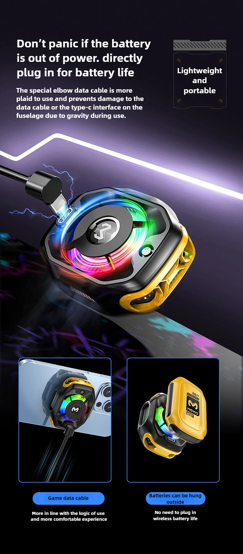 MEMO CX12 Mobile Phone PUBG Game Cooler Magnetic Semiconductor Ice Cooling Fan Radiator with Digital Display for IPhone Android