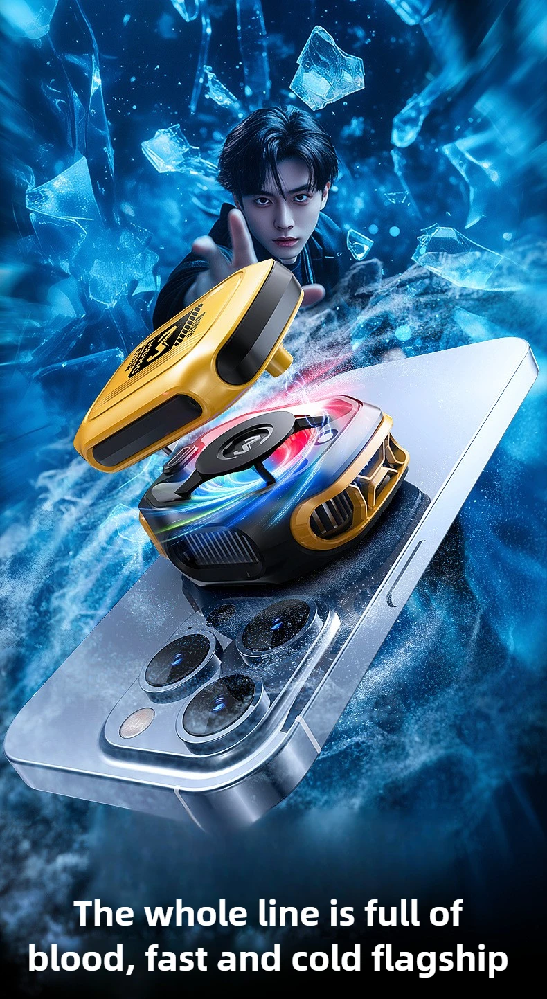 MEMO CX12 Mobile Phone PUBG Game Cooler Magnetic Semiconductor Ice Cooling Fan Radiator with Digital Display for IPhone Android