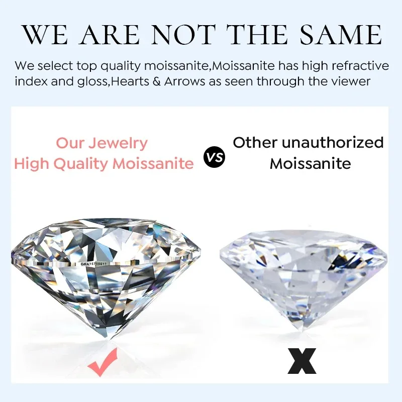 Elegant 1CT Real Moissanite Diamond Sparkling Wedding Ring for Women Wedding Original Engagement High Quality Fashion Jewelry