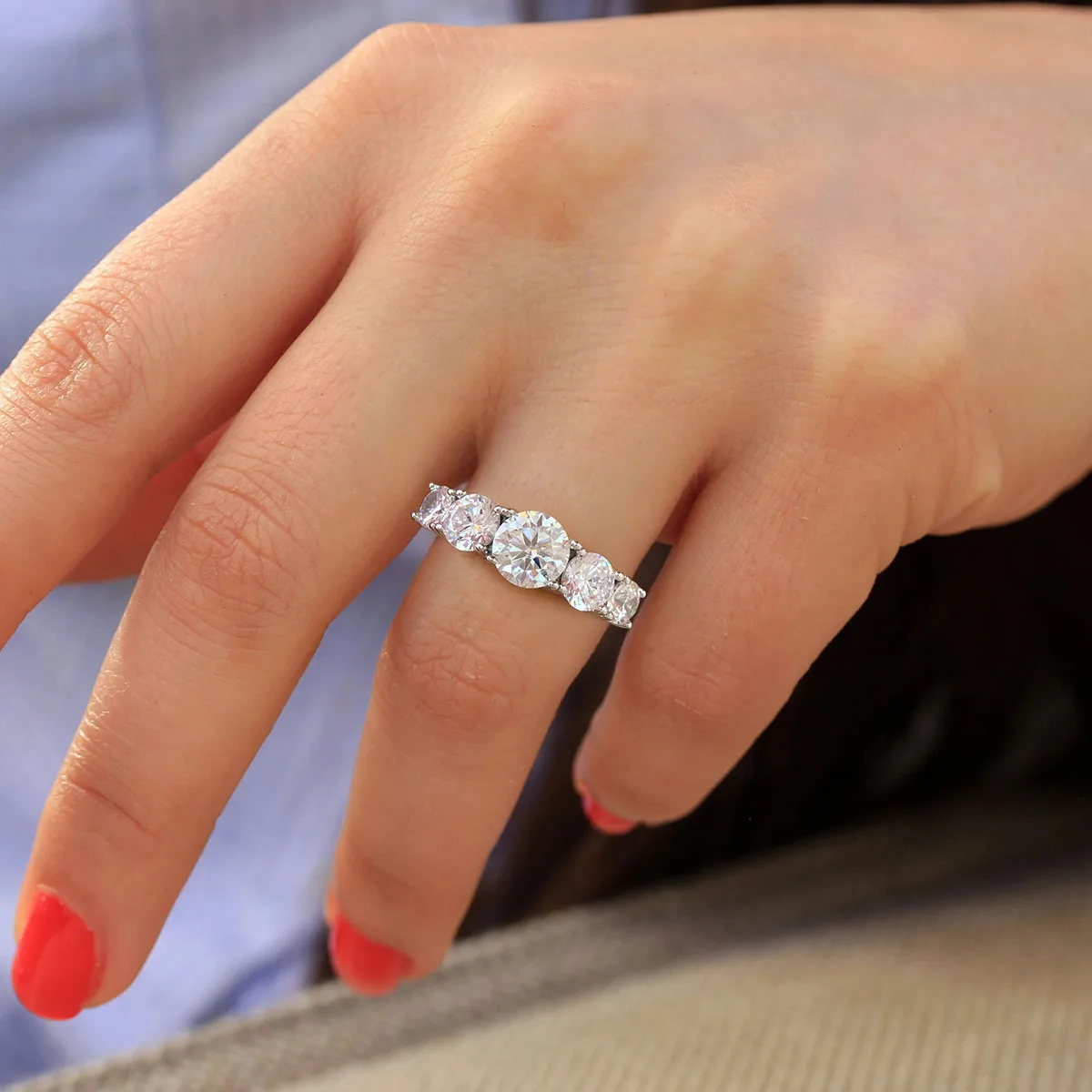 Elegant 1CT Real Moissanite Diamond Sparkling Wedding Ring for Women Wedding Original Engagement High Quality Fashion Jewelry