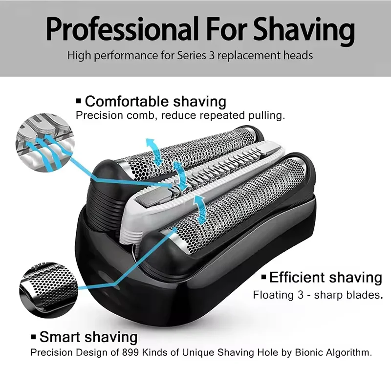 32B 32S Series 3 Replacement Head for Braun ProSkin Electric Shaver, Compatible with Braun Foil Shaver 3000s 3010s 3020s 3030s
