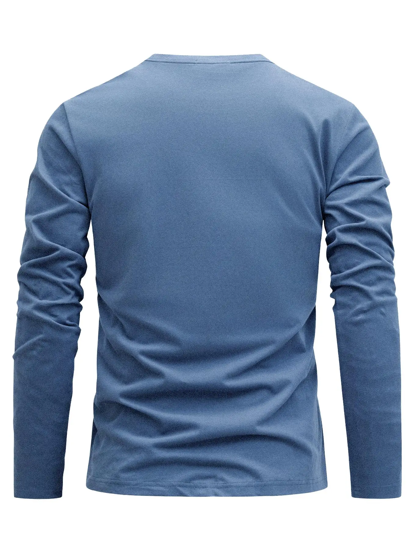 Men's 100% Pure Cotton Loose and Comfortable Casual Sports Trend Novel Printed Round Neck Long Sleeved T-Shirt Versatile Top