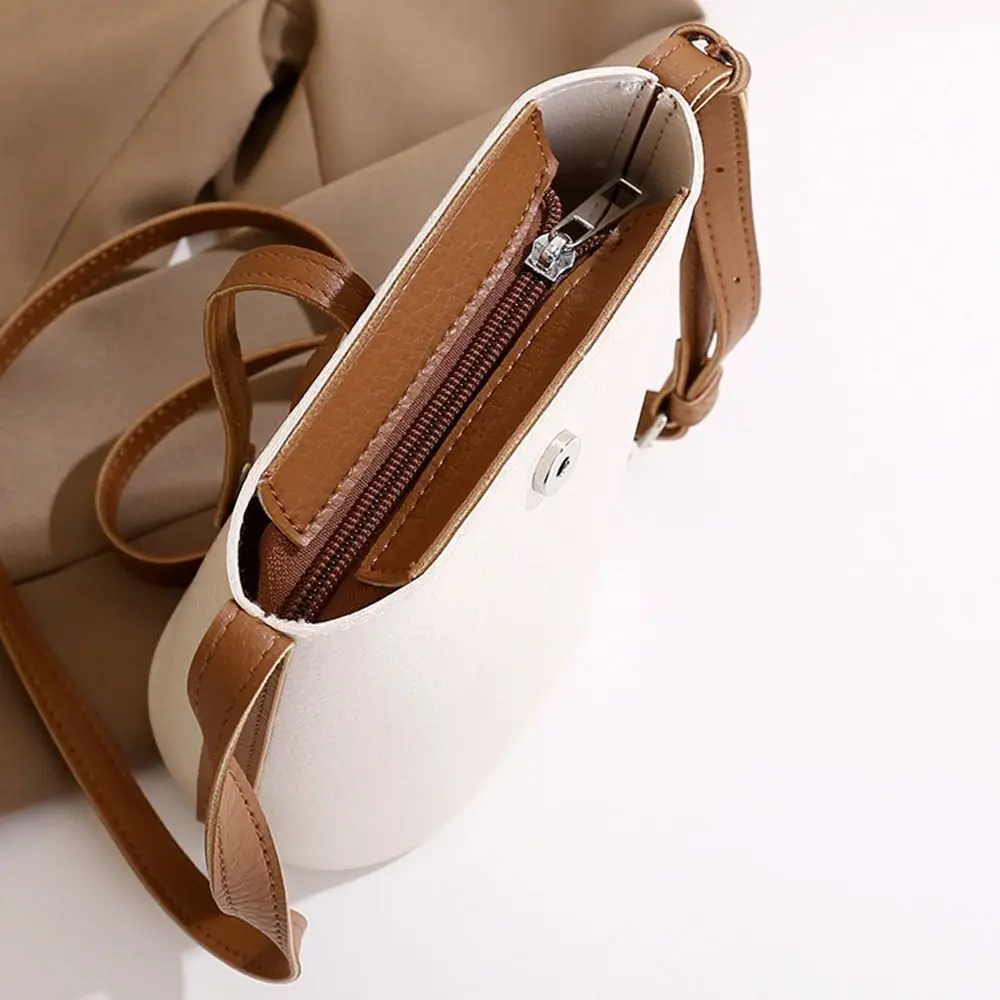 Girls Gift Exquisite PU Leather Shoulder Bag Soft Zipper Mobile Phone Pouch Large Capacity Casual Portable Handbags Daily Use