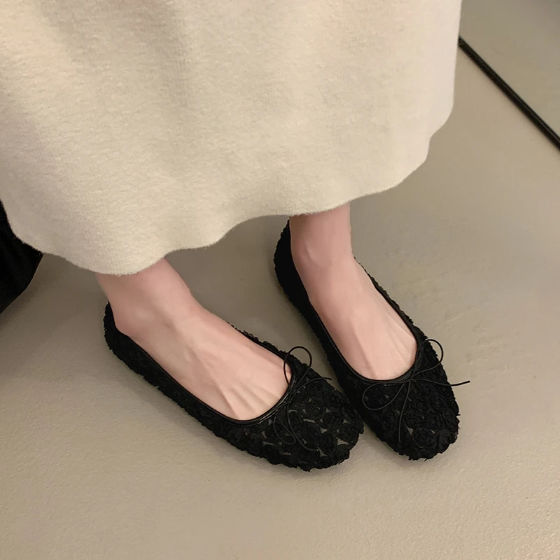 French Flat Single Shoes Women's Spring 2026 New Style with Skirt Gentle and Shallow Mouth